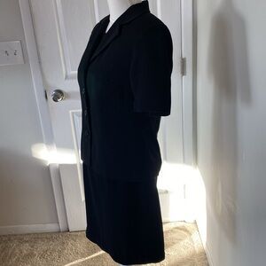 Laura Scott Black Career Dress Suit | Sleeveless Dress + Blazer | Size 8